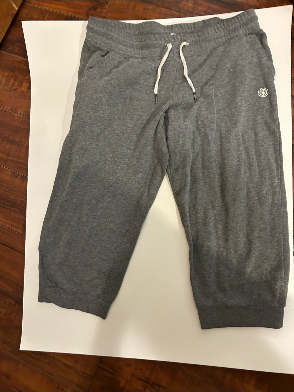 Gray Sweatcrop Joggers with Drawstring
